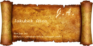 Jakubek Atos névjegykártya